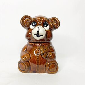 Vintage Houston Foods 1982 Ceramic Brown Bear Honey Pot